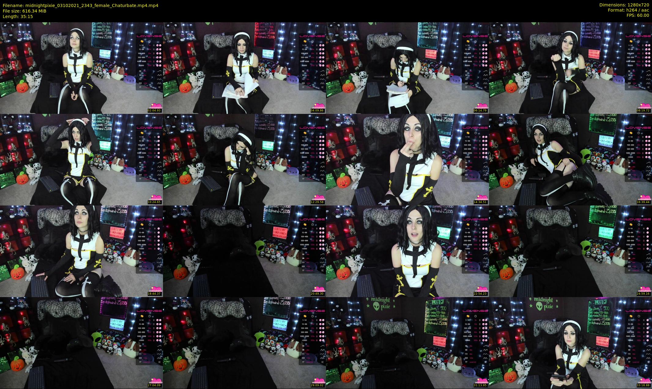 midnightpixie — 36 minute Chaturbate Female strip rec, 720p, Oct 3, 2021