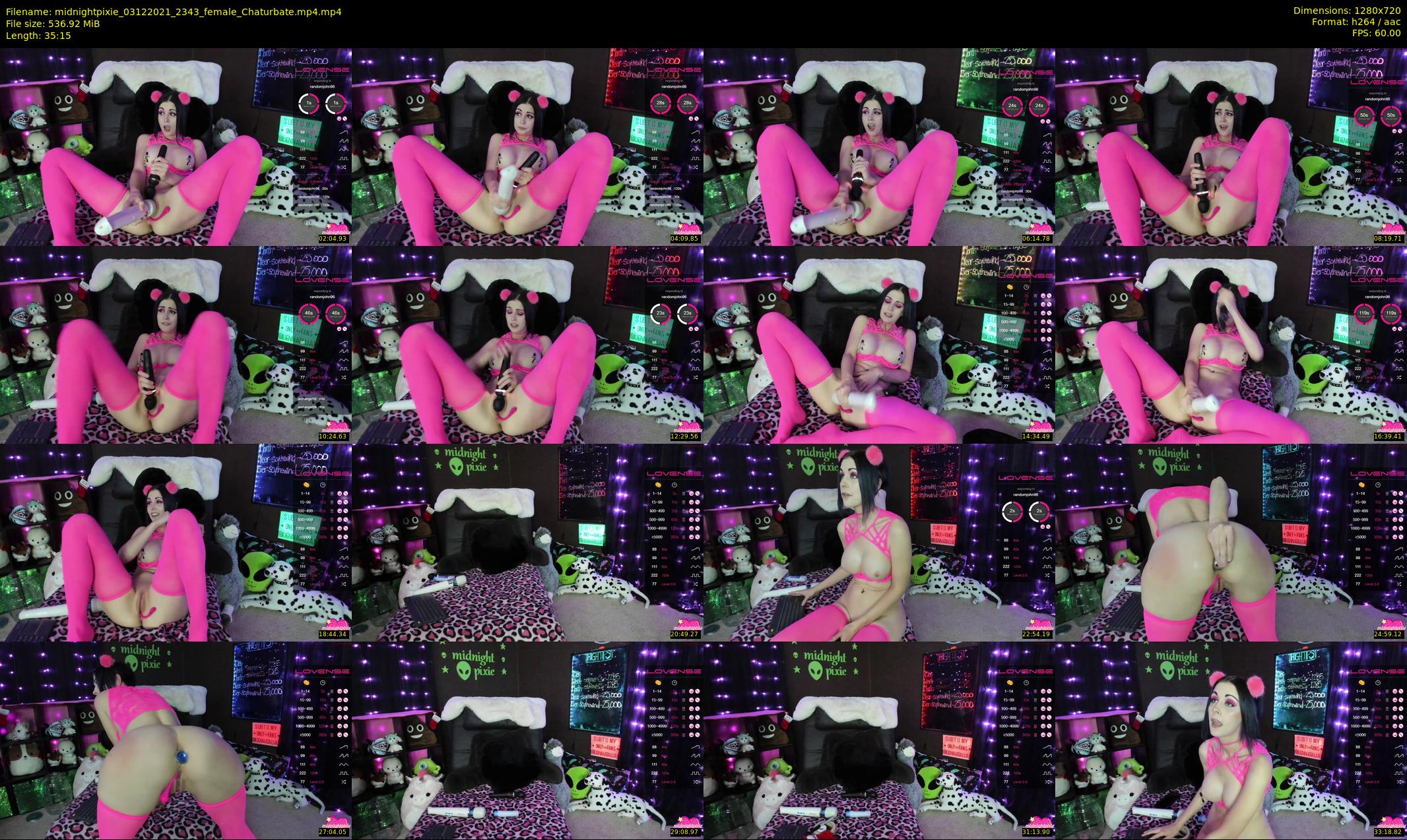 midnightpixie — 36 minute Chaturbate Female strip rec, 720p, Dec 3, 2021