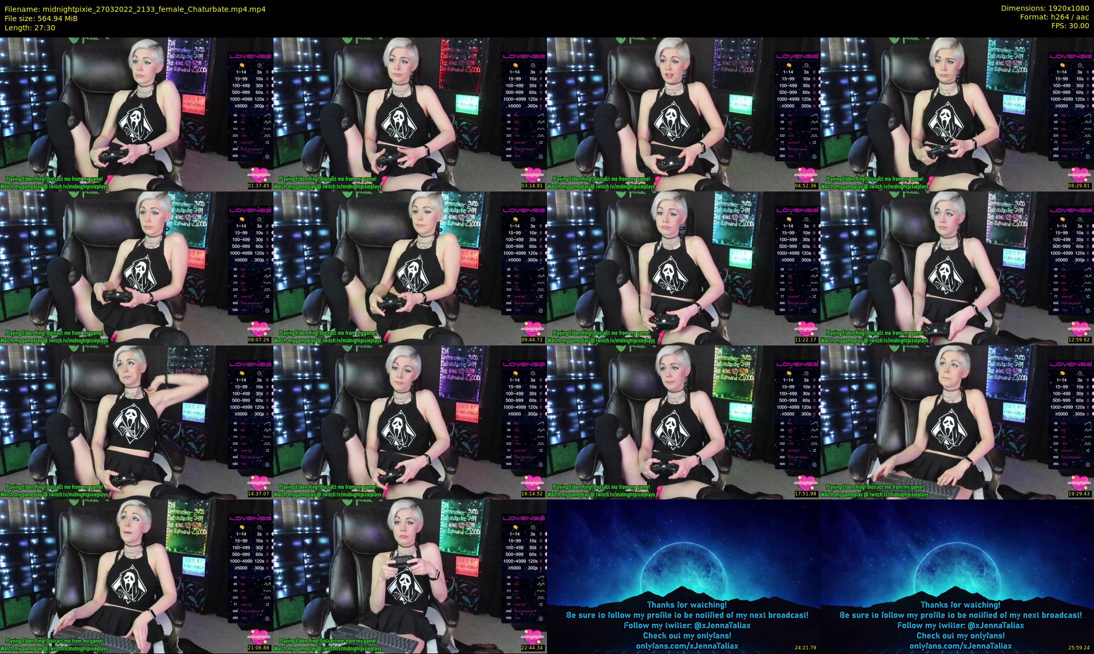 midnightpixie — 28 minute Chaturbate Female strip rec, 1080p, Mar 27, 2022
