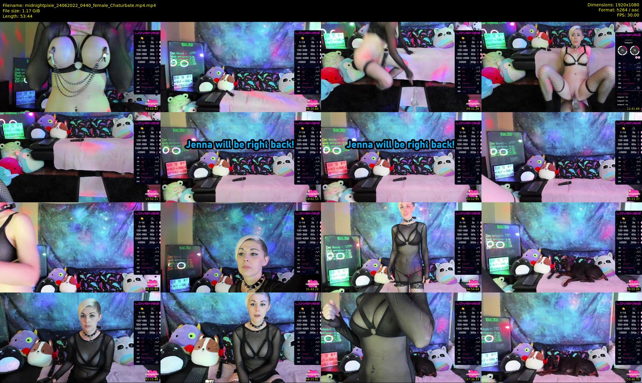 midnightpixie — 54 minute Chaturbate Female strip rec, 1080p, Jun 24, 2022