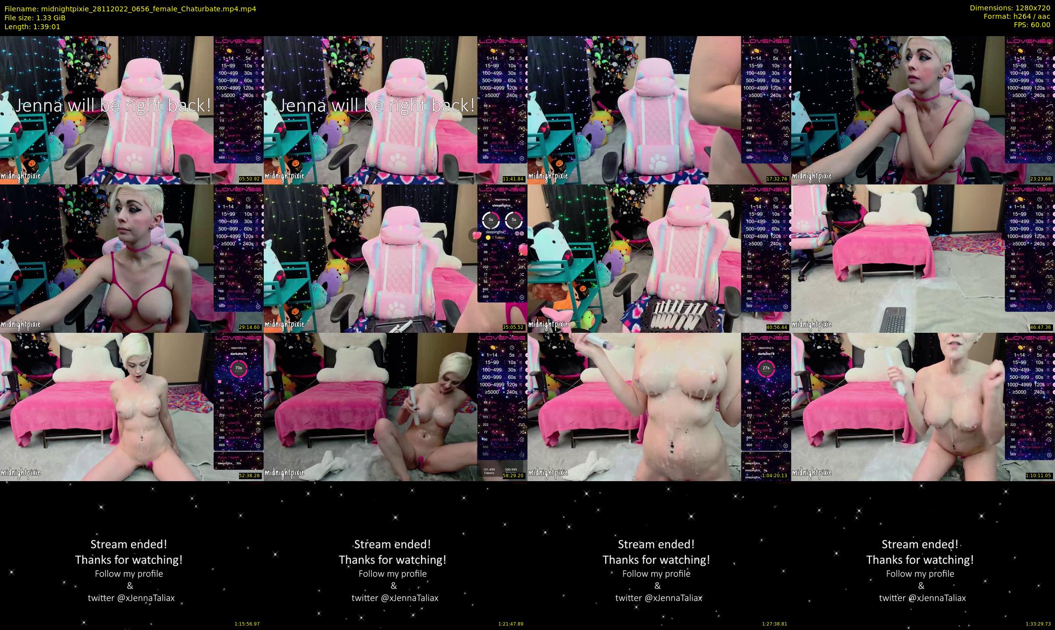 midnightpixie — 100 minute Chaturbate Female strip rec, 720p, Nov 28, 2022