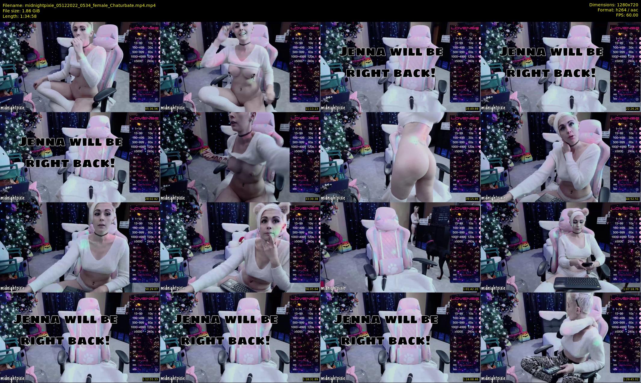 midnightpixie — 95 minute Chaturbate Female strip rec, 720p, Dec 5, 2022