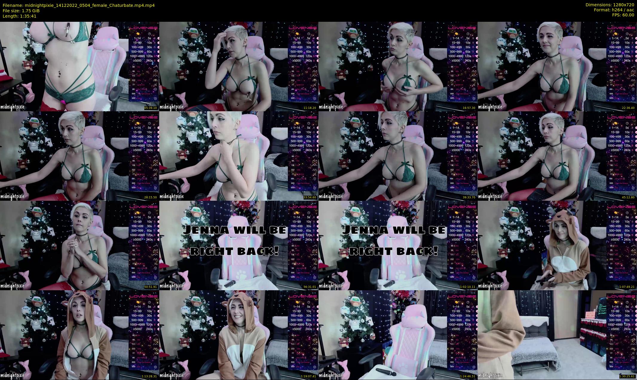 midnightpixie — 96 minute Chaturbate Female strip rec, 720p, Dec 14, 2022