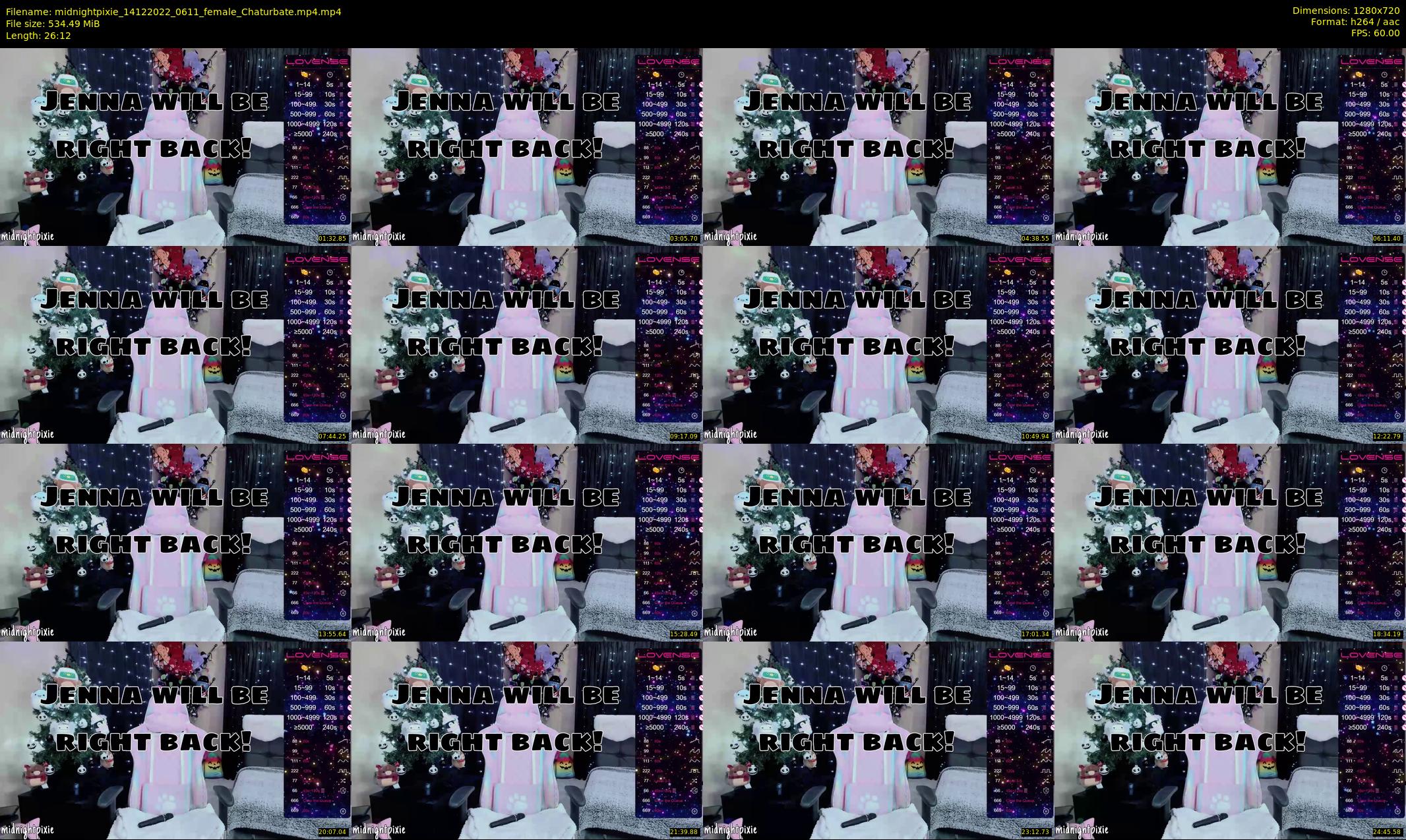 midnightpixie — 27 minute Chaturbate Female strip rec, 720p, Dec 14, 2022