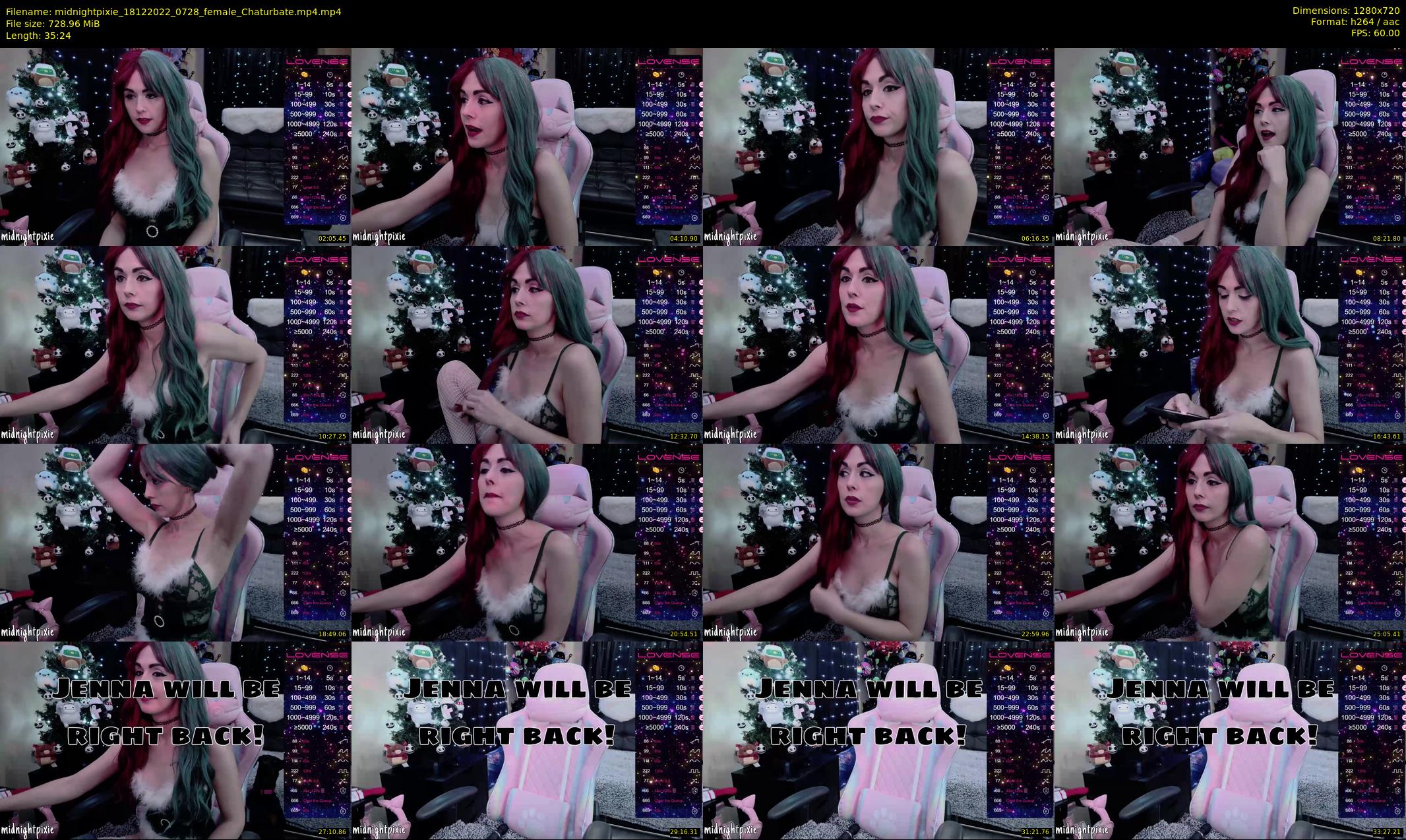 midnightpixie — 36 minute Chaturbate Female strip rec, 720p, Dec 18, 2022