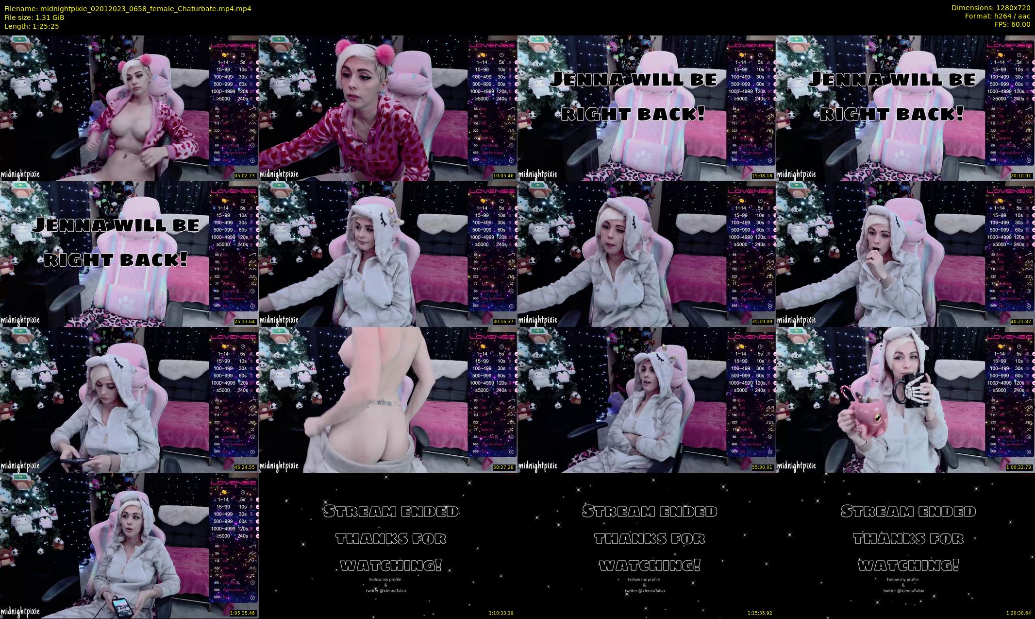 midnightpixie — 86 minute Chaturbate Female strip rec, 720p, Jan 2, 2023
