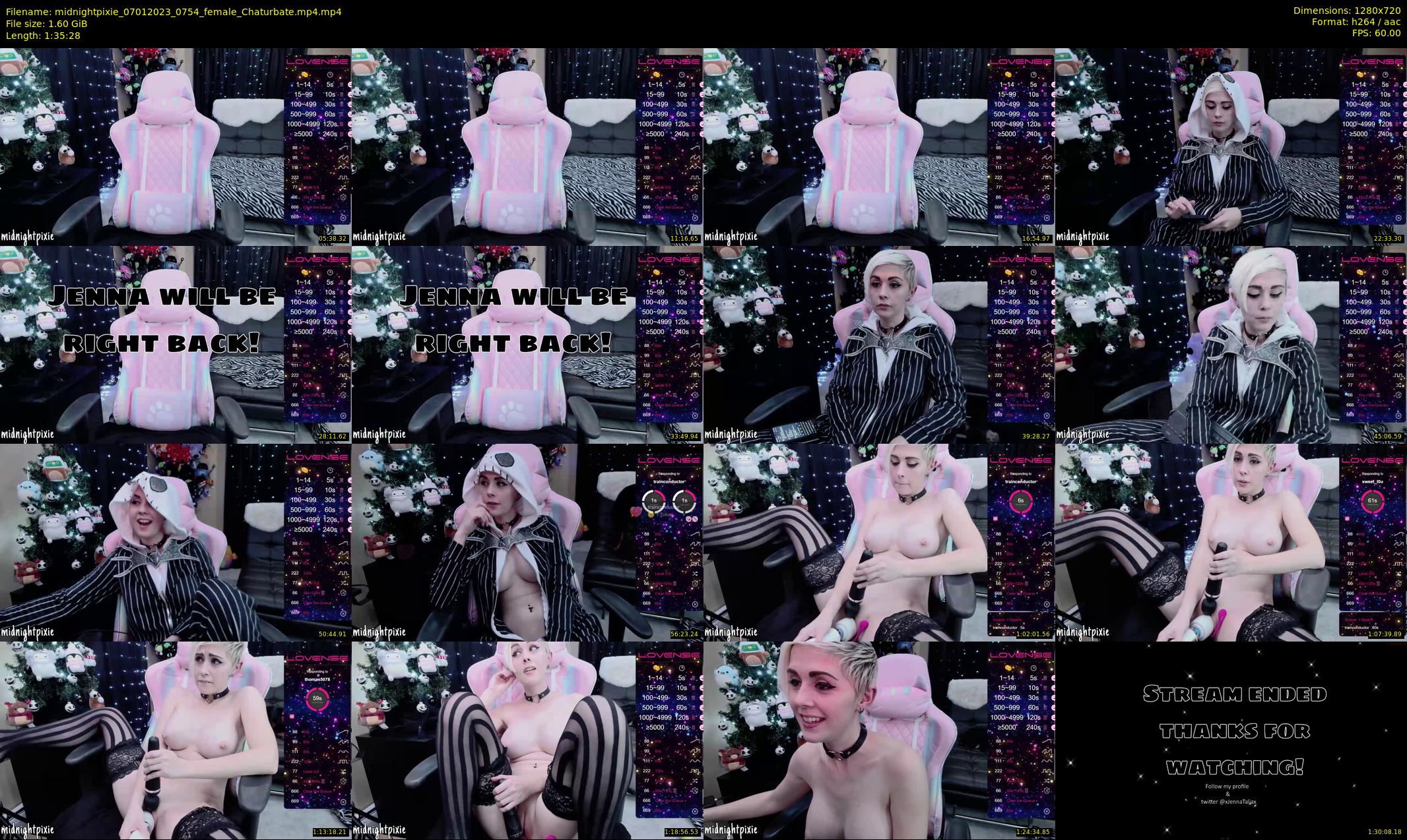 midnightpixie — 96 minute Chaturbate Female strip rec, 720p, Jan 7, 2023