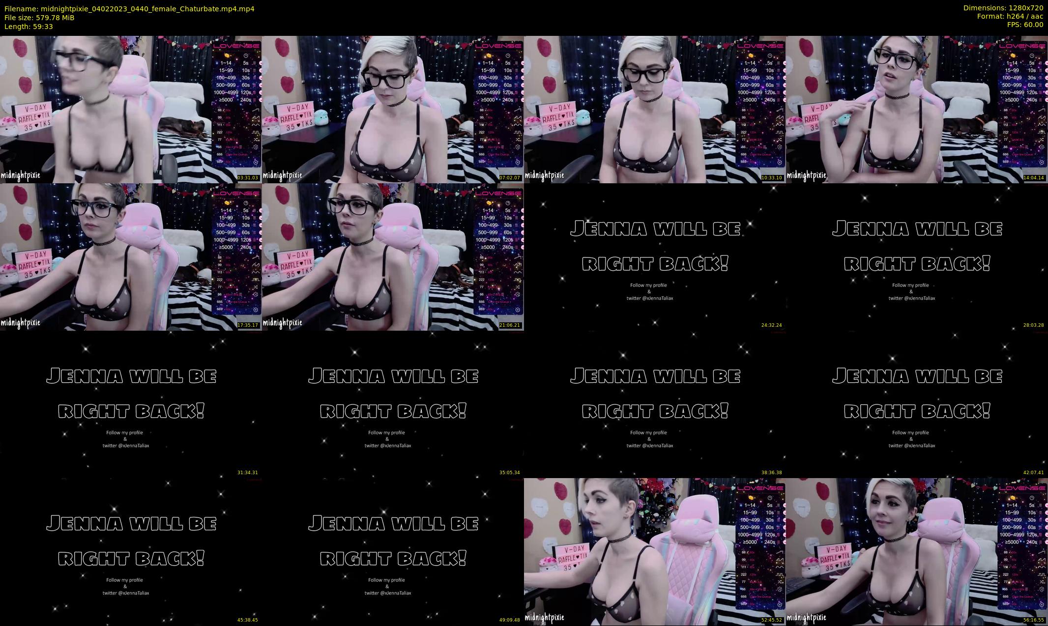 midnightpixie — 60 minute Chaturbate Female strip rec, 720p, Feb 4, 2023