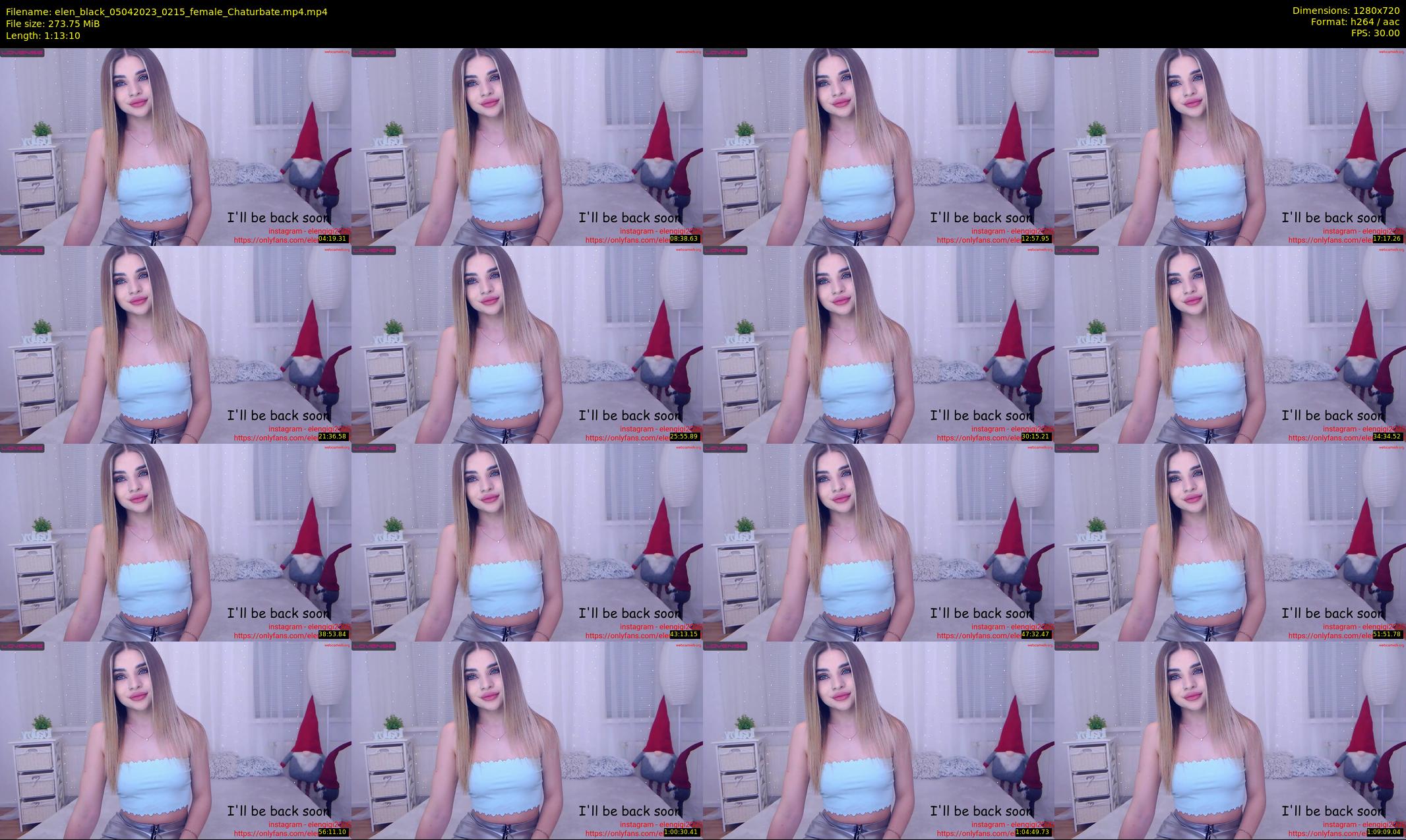elen_black — 74 minute Chaturbate Female strip rec, 720p, Apr 5, 2023