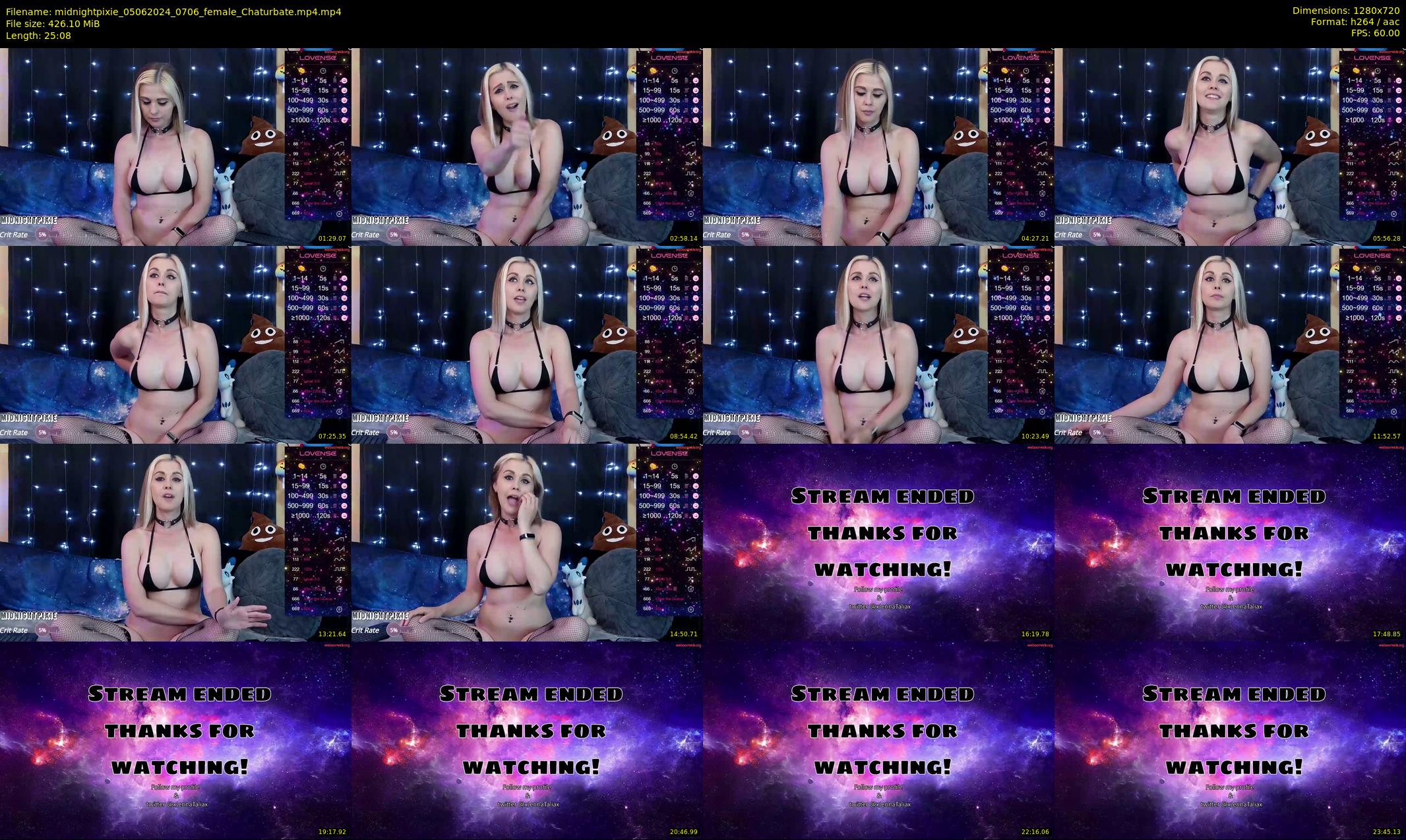 midnightpixie — 26 minute Chaturbate Female strip rec, 720p, Jun 5, 2024