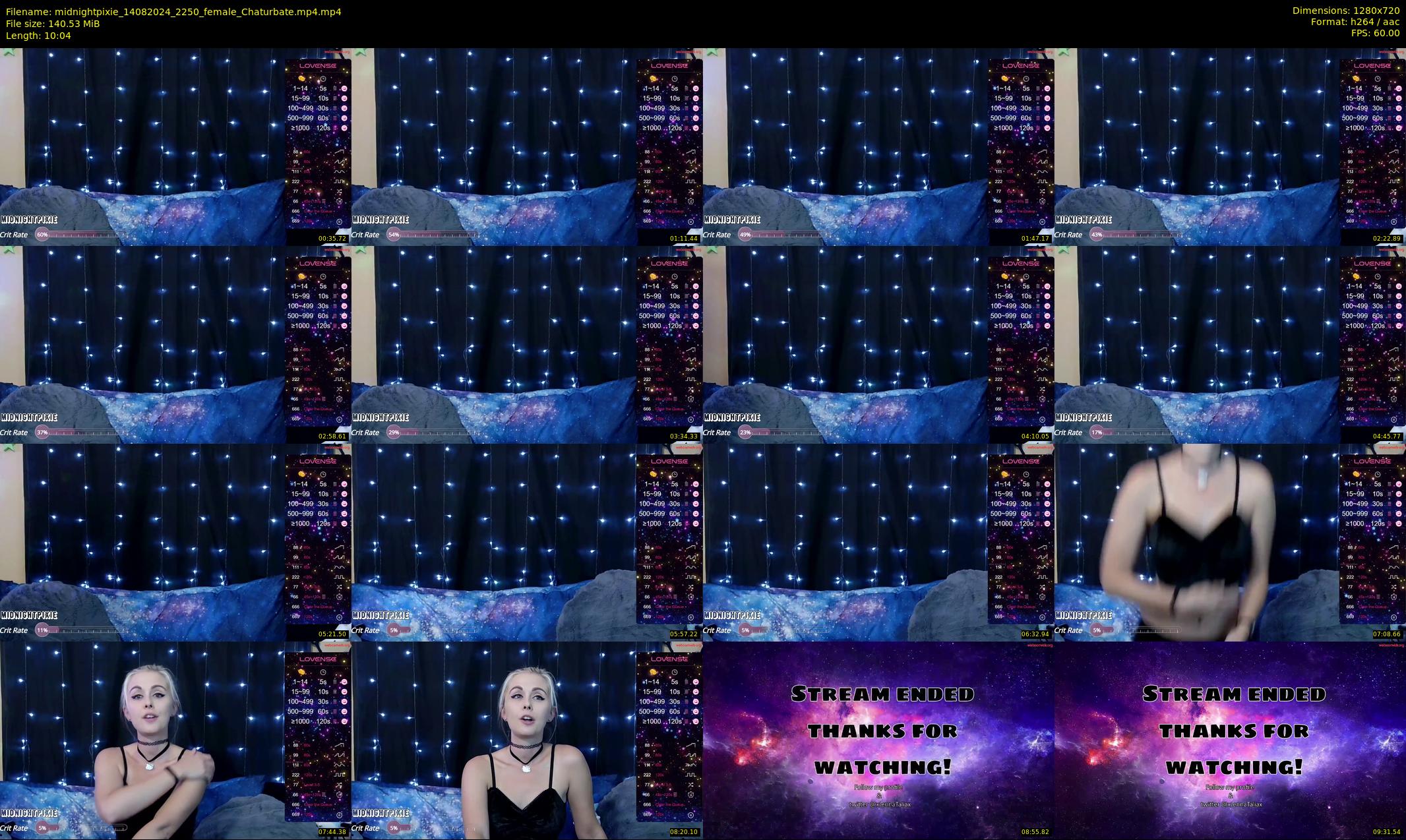 midnightpixie — 11 minute Chaturbate Female strip rec, 720p, Aug 14, 2024