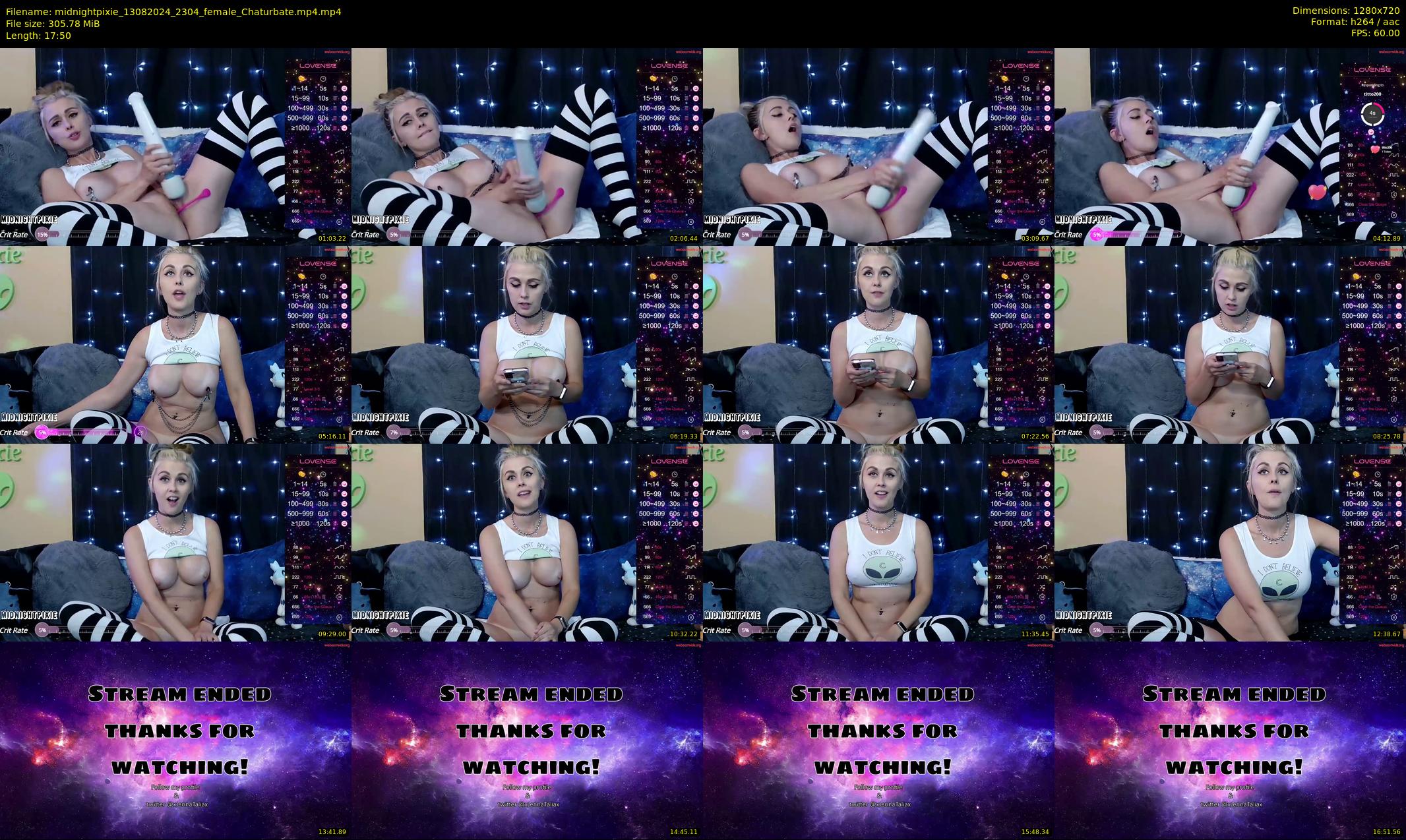 midnightpixie — 18 minute Chaturbate Female strip rec, 720p, Aug 13, 2024