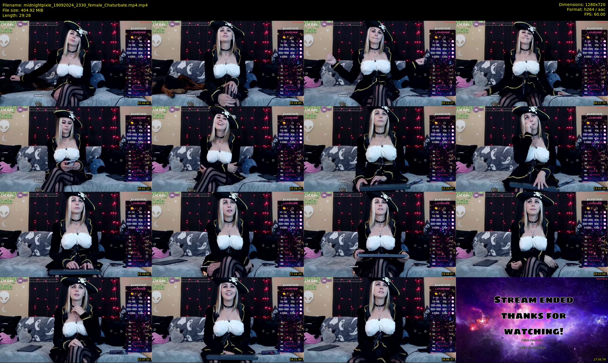 midnightpixie — 30 minute Chaturbate Female strip rec, 720p, Sep 19, 2024