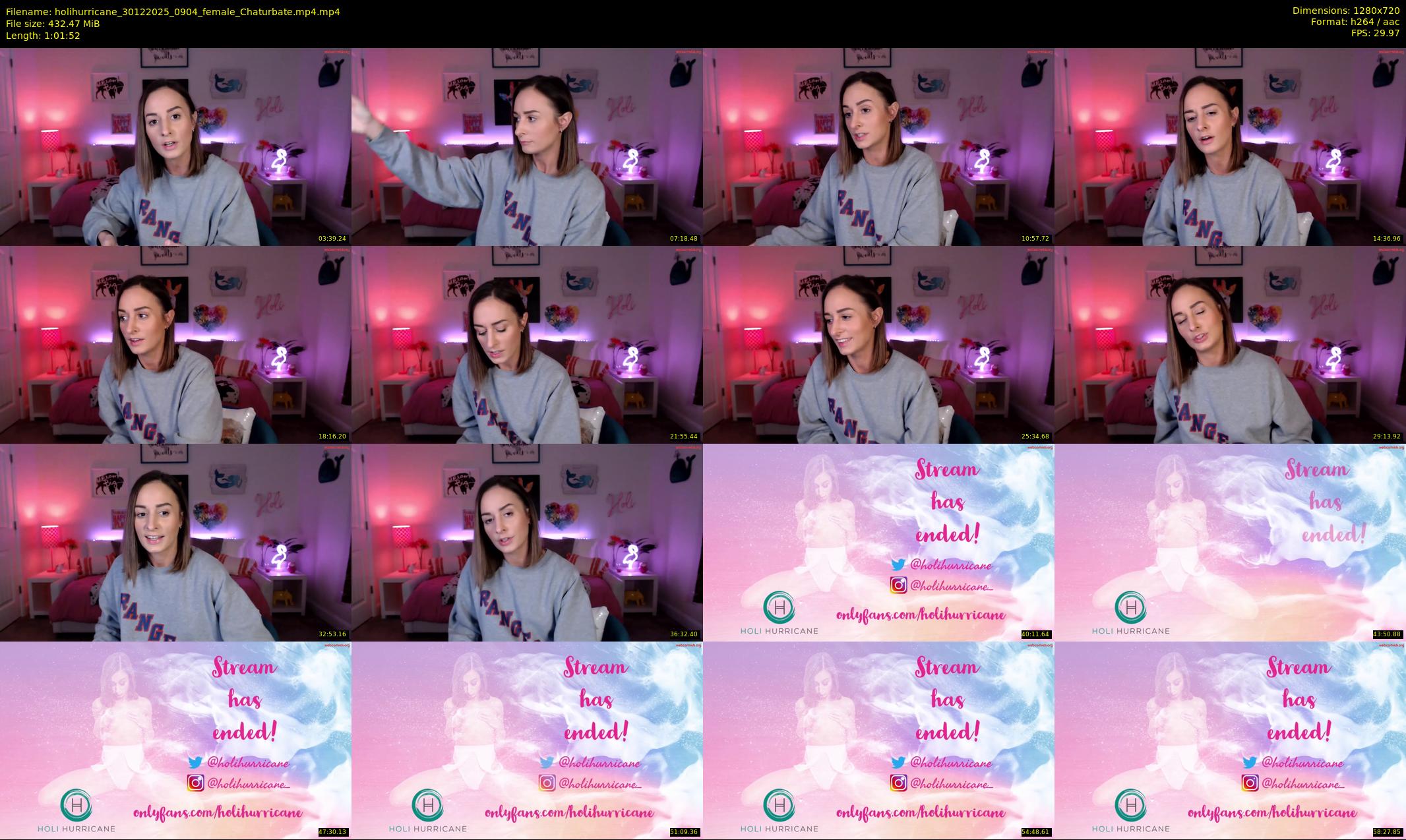 holihurricane — 62 minute Chaturbate Female strip rec, 720p, Dec 30, 2025