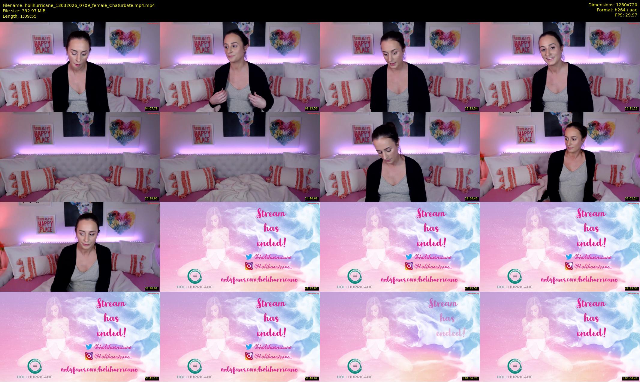 holihurricane — 70 minute Chaturbate Female strip rec, 720p, Mar 13, 2026
