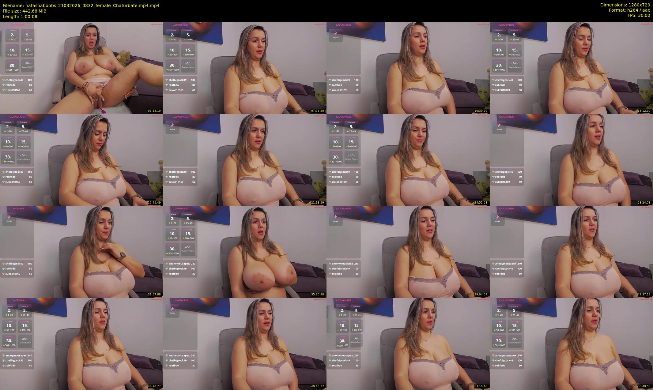 natashaboobs — 61 minute Chaturbate Female strip rec, 720p, Mar 21, 2026