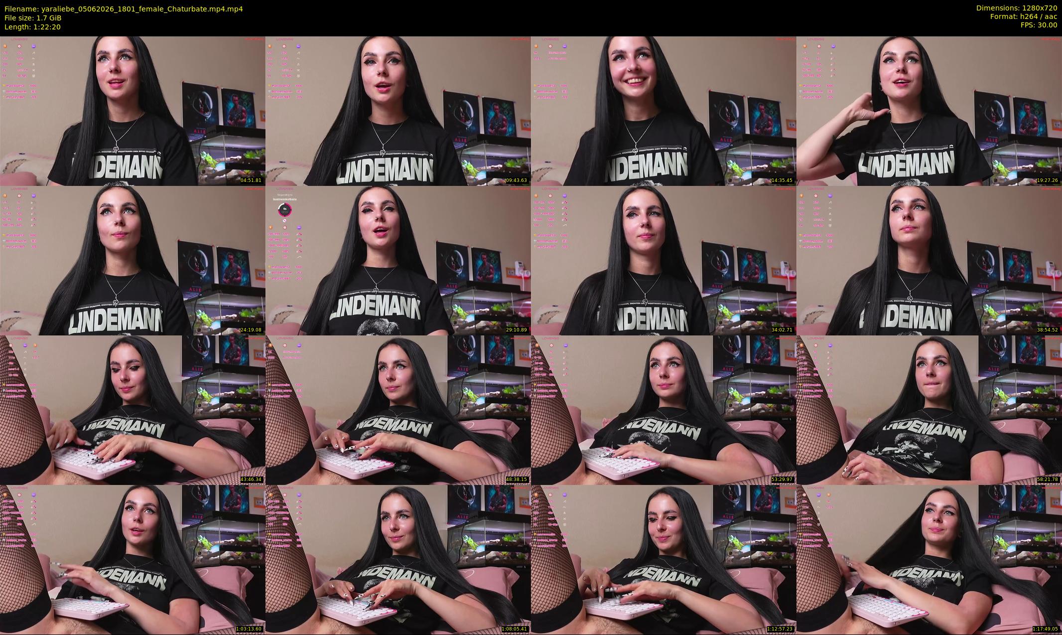 yaraliebe — 83 minute Chaturbate Female strip rec, 720p, Jun 5, 2026